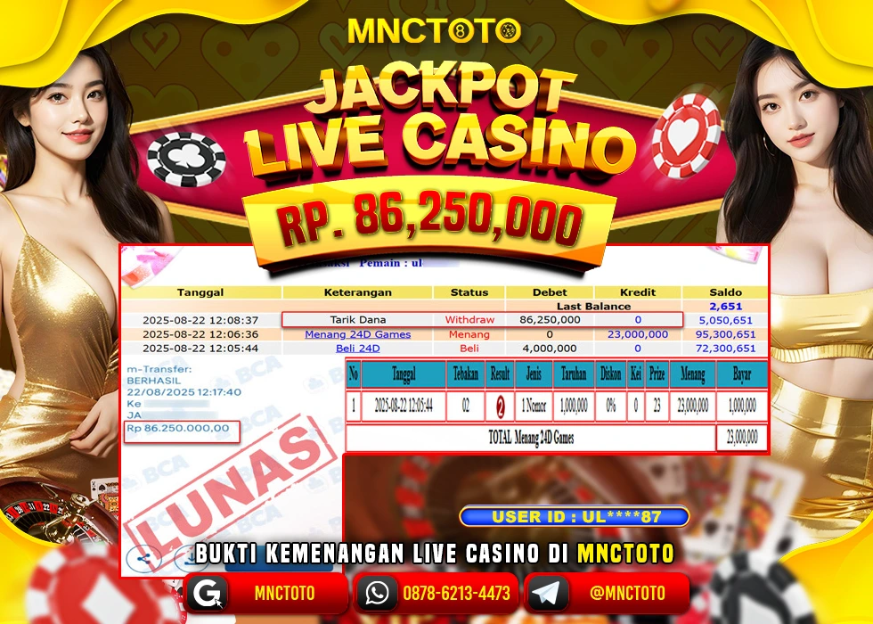MNCTOTO JAKCPOT LIVE GAME 24D BOSSKU Rp.86.250.000,- LUNAS