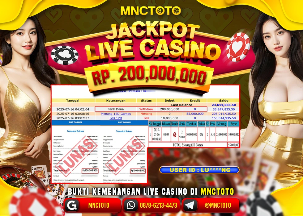 MNCTOTO JAKCPOT LIVE GAME 24D SPIN BOSSKU Rp.200.000.000,- LUNAS