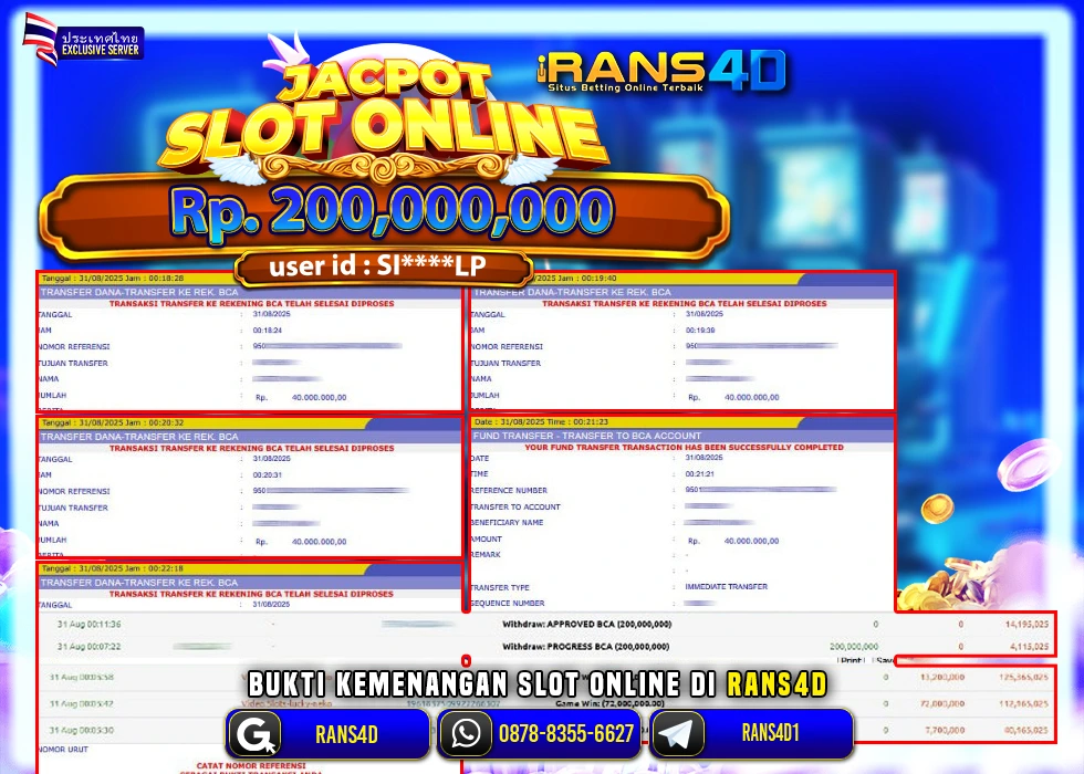 RANS4D JACKPOT SLOT LUCKY NEKO RP 200.000.000; LUNAS